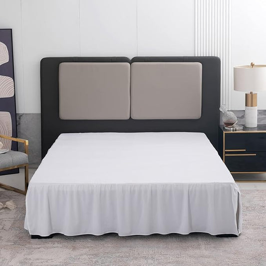 White Bed Skirt Twin Size Ruffled Bed Skirt with Split Corners, Twin Bed Skirt 18 Inch Drop, Twin Size Bed Skirt White for Ruffled Bed Skirt with Split Corners, Bed Skirt Twin Size