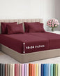 Extra Deep Split King Sheet Set - 7 Piece Breathable and Cooling Sheets - Hotel Luxury Bed Sheets Set - Easy Fit - Soft, Wrinkle Free and Comfy Sheets Set - Burgundy Sheet Set with Extra Deep Pockets