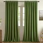 Joydeco Green Velvet Curtains 84 inch 2 Panel, Room Darkening Super Soft Velvet Drapes for Bedroom Living Room Thermal Insulated Window Drapes, Luxury Blackout Rod Pocket Curtains,W52 x L84 inch