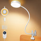 Glocusent Clip on Light, 72 LEDs Clip on Lamp with Amber Night Light, 3 Colors & 5 Brightness Bed Lamp, 30/60-Min Auto Off Timer, Perfect Eye Caring Reading Lamps for Bed/Headboard/Table/Desk
