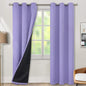 BGment Thermal Insulated 100% Blackout Curtains for Bedroom with Black Liner, Double Layer Full Room Darkening Noise Reducing Grommet Curtain (42 x 84 Inch, Lavender, 2 Panels)