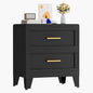 Metal Dresser for Bedroom, Small Dresser with Drawers, 2 Dressers & Chests of Drawers with Curved Corner, Storage Cabinet for Nightstand, Living Room, Hallway, Entryway (Black, 24" W)