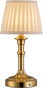 KDG Cordless Portables Table Lamp, LED Fabric Shade Small Desk Lamps, 4000mAh Battery Powered Lighting, 2700K Stepless Dimmable Light for Living Room, Dining Room, Bedroom, Bedside (Bronze)