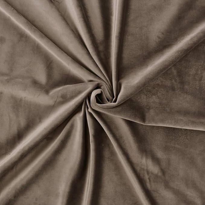 StangH Taupe Velvet Curtains Premium Thermal Insulated Drapes for Bedroom, Heavy Soft Energy Efficient Curtains for Dining Room, Modern Decor, W52 x L100, 2 Panels