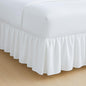 Rajlinen Ruffled Bed Skirt King, 24 Inch Drop Dust Ruffle with Split Corners, 100% Microfiber Bedskirt with Platform, Three-Sided Coverage Ruffled Gathering Design, White