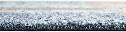 Unique Loom Autumn Collection Area Rug - Providence (7' 10" x 10' Rectangle, Blue Gray/ Light Brown)
