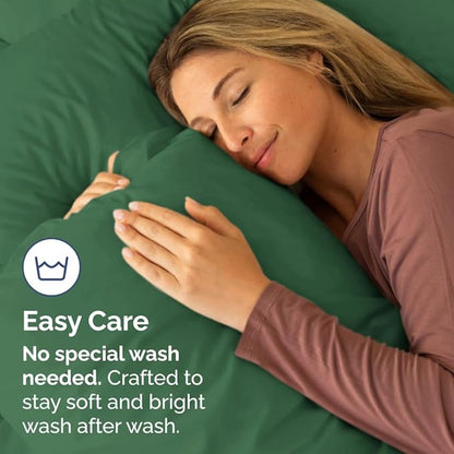 King Pillow Cases Set of 2 - Ultra Soft Hotel Quality Pillowcase Covers - Comfy, Cozy & Wrinkle Free - Shrinkage and Fade Resistant - Machine Washable Pillow Protectors - 2 Piece Set - Emerald Green