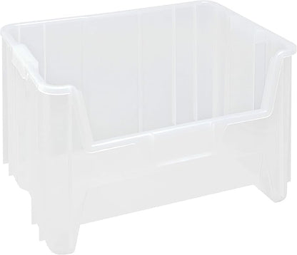 Hudson Exchange 20" x 15" x 12.5" (1 Pack) Plastic Giant Stackable Hopper Bin Container, Clear
