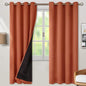 BGment Thermal Insulated 100% Blackout Curtains 72 Inch Length 2 Panels, Total Light Blocking Curtains for Bedroom, Grommet Window Drapes with Thick Black Liner, 52 Inch Wide Each Panel, Terracotta