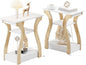 End Table Set of 2 with Charging Station, Side Table with USB Ports and Outlets, Nightstand, 3 Tier End Table with Storage Shelf for Living Room, Bedroom (White Set of 2)