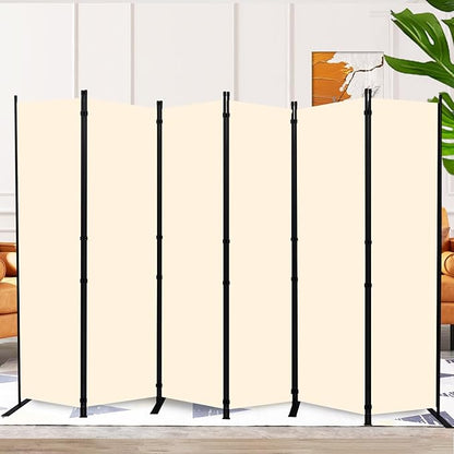 Room Divider and Folding Privacy Screens 6 Panel, 11 Ft Wide Room Partitions Dividers, Portable Room Divider Screen for Room Separtition, Folding Wall Dividers for Home, Office, Bedroom, Studio Beige