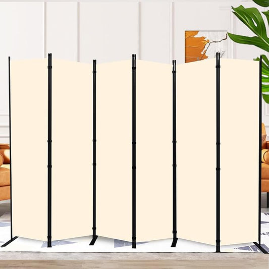 Room Divider and Folding Privacy Screens 6 Panel, 11 Ft Wide Room Partitions Dividers, Portable Room Divider Screen for Room Separtition, Folding Wall Dividers for Home, Office, Bedroom, Studio Beige