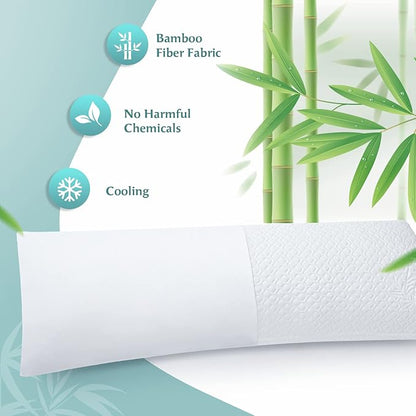 Extra Thick Body Pillow Memory Foam – Long Pillow for Adults – Thicker Inner Case – Soft & Cooling Double Pillowcases, 20 x 54 inches
