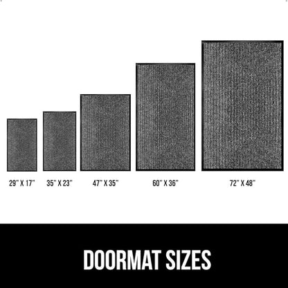 GORILLA GRIP Waterproof Traffic Guard Door Mat, 2 Pack Heavy Duty Entryway Mats, Strong Rubber Back Commercial Rugs for Office Hallway, Garage Floor and Home, Low Profile Carpet, 29x17, Light Gray