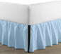 SKY BEDDINGS - Full Size Ruffled Bed Skirt with Split Corners - 18 Inch Drop Dust Ruffle Bed Skirt with Platform Three Sided Coverage - 100% Microfiber, Light Blue