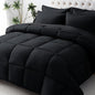 JOLLYVOGUE Oversized King Comforter Set, Ultra-Soft Bed in a Bag Oversized King Size 7 Pieces, Oeko-TEX Certified Bedding Set with Down Alternative Comforter, Sheets, Pillowcases & Shams, Black