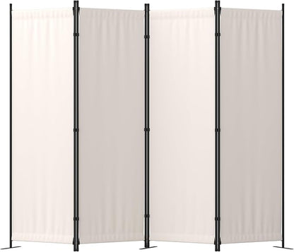 Room Divider, 4 Panel Folding Privacy Screen, 88” Portable Separating with 3 Metal Feet, Partition Room Dividers, Lightweight Freestanding Wall Divider Screen for Office Bedroom Hospital(White)