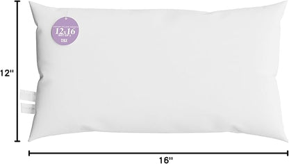 12x16 inch Pillow Insert by Looms and Linens with Down Alternative Pillow Form - Pack of 1 America Made Pillows