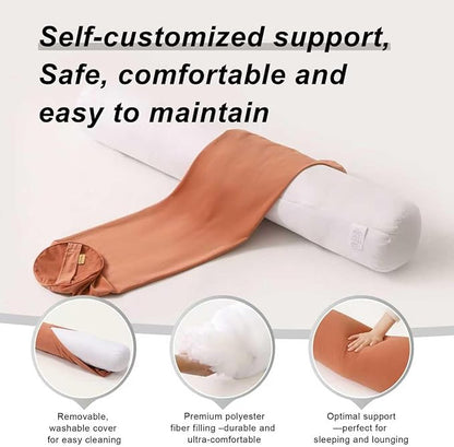 Cuddle Pillow – Body Pillow for Adults, Long Bolster Pillow for Bed, Soft & Supportive for Restful Sleep,47.24 x 7.87 Inches,Amber Orange