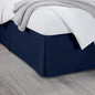 Full Bed Skirt, Luxury 15 Inch Drop Navy Blue Pleated Bed Skirt, Double Brushed Microfiber, Box Pleat Design, Wrinkle & Fade Resistant, Easy Fit Tailored Bedskirt for Full Size Beds