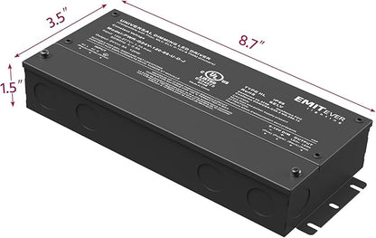EMITEVER 120W Dimmable LED Driver, 24V Triac Dimmable Power Supply, AC to DC Transformer for LED Light, Compatible with Lutron and Leviton Dimmer, Waterproof IP67 and UL Listed