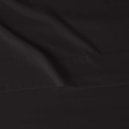 Amazon Basics Lightweight Super Soft, Breathable Wrinkle-Free Microfiber 4 Piece Bed Sheet Set with 14-Inch Deep Pockets, King, Black, Solid