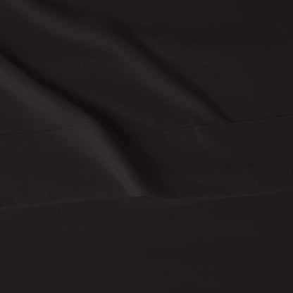 Amazon Basics Lightweight Super Soft Easy Care Microfiber 4 Piece Cozy Comfortable Bed Sheet Set with 14-Inch Deep Pockets, Queen, Black, Solid