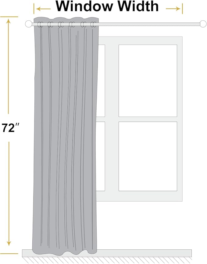 ChrisDowa 100% Blackout Tan Solid Curtains 72 Inches Long 2 Panels for Bedroom Living Room,Farmhouse Room Darkening Thermal Insulated Soundproof Grommet Top Window Treatment Drapes,52x72