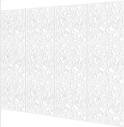 12+4PCS KEIBIKEIDI Hanging Room Divider Screens Made of Environmentally PVC, Simple and Modern White Hanging Panel Screen for Decoration Home, Livingroom,Bedroom, Kitchen, Dining Room,Hotel and Bar