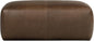 Poly & BARK Denver Ottoman – 43" Large Pouf with Feather-Down Topper – Full-Grain Leather Upholstered Pouf Ottoman for Living Room – Vintage Italian Leather in Cocoa Brown