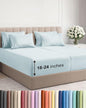 Extra Deep Split King Sheet Set - 7 Piece Breathable and Cooling Sheets - Hotel Luxury Bed Sheets Set - Easy Fit - Soft, Wrinkle Free and Comfy Sheets Set - Ice Blue Sheet Set with Extra Deep Pockets