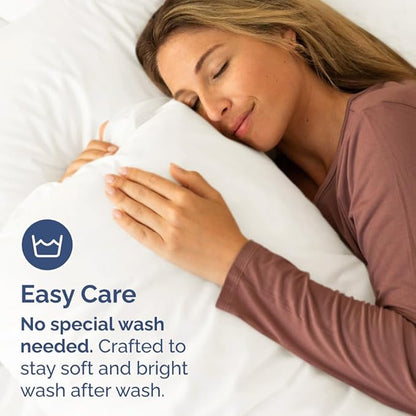 King Pillow Cases Set of 8 - Ultra Soft Hotel Quality Pillowcase Covers - Comfy, Cozy & Wrinkle Free - Shrink, Stain & Fade Resistant - Machine Washable Pillow Protectors - 8 Piece Set - Antique White