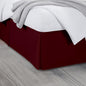 King Bed Skirt, Luxury 16 Inch Drop Burgundy Pleated Bed Skirt, Double Brushed Microfiber, Box Pleat Design, Wrinkle & Fade Resistant, Easy Fit Tailored Bedskirt for King Size Beds