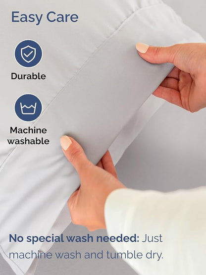 Extra Deep Split King Sheet Set - 7 Piece Breathable & Cooling Sheets - Hotel Luxury Bed Sheets Set - Easy Fit - Soft, Wrinkle Free & Comfy Sheets Set - French Grey Sheet Set with Extra Deep Pockets