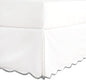 HIG Off White Chic Queen Bed Skirt - Easy Fit Scallop Edge Pleated Bedskirts, 14 Inch Drop Anti-Slip Dust Ruffle, Thick Fabric for Enhanced Privacy, Pre-Washed for Long-Lasting Use(N60022)