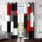 Red Black 100% Blackout Curtains for Bedroom 72 inch Length 2 Panels Set White Grey Modern Abstract Geometric Black Out Curtains Insulated Room Darkening Window Drapes for Living Room, 42Wx72L