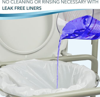TidyCare Bedside Commode Liners for Portable Toilet Chair Bucket and Bedpan | Value Pack of 48 Disposable Waste Bags for Adults in Medical Care | Universal Fit Portable Toilet Liners