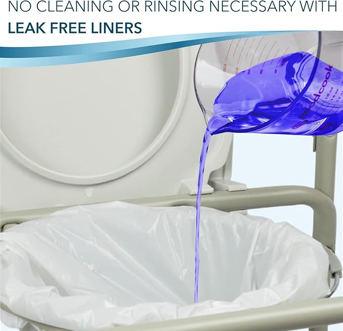TidyCare Bedside Commode Liners for Portable Toilet Chair Bucket and Bedpan | Value Pack of 96 Disposable Waste Bags for Adults in Medical Care | Universal Fit Portable Toilet Liners
