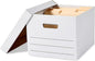 Amazon Basics Medium Duty Storage/Filing Boxes With Lid and Handles, Legal/Letter Size, 12-Pack, White, 16.2" L x 12.5" W x 10.5" H