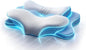 Cervical Pillow for Neck Pain Relief, Ergonomic Dual-Height Memory Foam Pillow with Cooling Breathable Cover for Side, Back & Stomach Sleepers – Blue + White