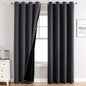 ChrisDowa 100% Blackout Curtains 102 inch Long for Bedroom with Black Liner, 2 Thick Layers Total Blackout Thermal Insulated Grommet Window Curtains 2 Panels Set (Dark Grey, 52 x 102 Inch)