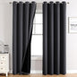 ChrisDowa 100% Blackout Curtains 120 inch Long for Bedroom with Black Liner, 2 Thick Layers Total Blackout Thermal Insulated Grommet Long Window Curtains 2 Panels Set (Dark Grey, 52 x 120 Inch)