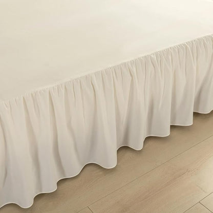 Bed Skirt Full Size Ruffled Bed Skirt with Split Corners, Full Bed Skirts 12 Inch Drop with Platform, 12'' Full-Ivory