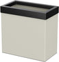 Gatco Modern Rectangle Wastebasket, Matte Pearl and Matte Black Combo - Stainless Steel Trash Can with Removable Lid, Leakproof, 3 Gallon Capacity for Bathroom, Bedroom, Kitchen, or Office