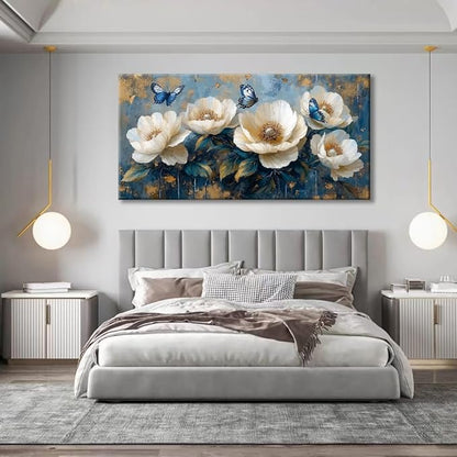 Flowers Canvas Wall Art - Modern landscape Paintings for Living Room, Bedroom Wall Decor, Framed Wall Art for Home or Office Decoration, Large Wall Art 75x150cm(30x60in)