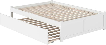 AFI Concord Full Size Platform Bed with Footboard & Full Trundle in White