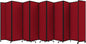 Versare Room Divider 360 Portable Wall Partition | Folding Panels | Large Freestanding Divider | Locking Wheels | Temporary Room Separator | 25' x 7'6'', Red