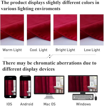 StangH Theater Red Velvet Curtains 120 inches Long, Luxury Christmas Home Decor Room Darkening Thermal Insulated Window Curtains for Living Room Bedroom, Rod Pocket Backdrops, W52 x L120, 2 Panels