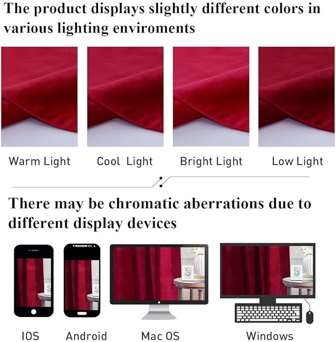 StangH Christmas Red Velvet Curtains 94 inches Luxurious Room Darkening Window Drapes for Living Room, Soft Thermal Insulated Curtains for Theater, W52 x L94, 2 Panels