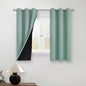 BGment Short 100% Blackout Curtains for Bedroom, Thermal Insulated Lined Energy Efficiency Noise Reducing Grommet Curtains 45 Inch Length for Small Window 2 Panels Each 42 Inch Wide, Frosty Green